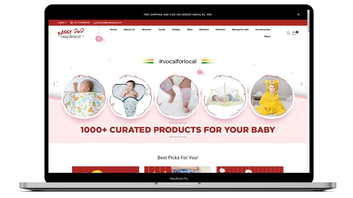 A website screenshot of KassyPop Portfolio